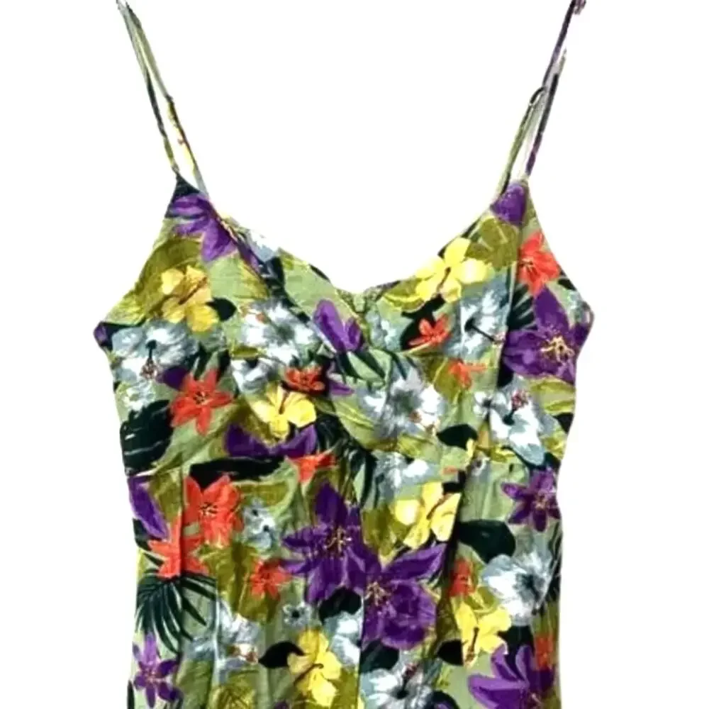 Lush Romper Tropical Floral Pattern Twist Front Sleeveless Multicolor Small NWT